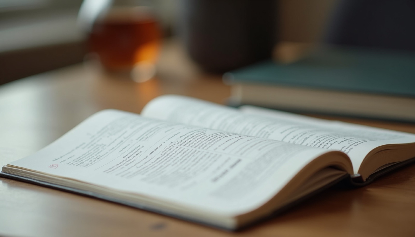 Close-up of German language textbook and notebook on desk
