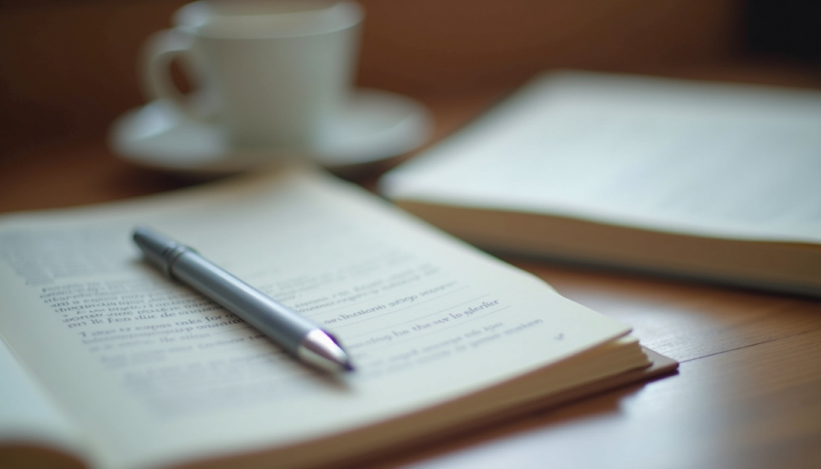 Close-up view of German language textbook and notebook